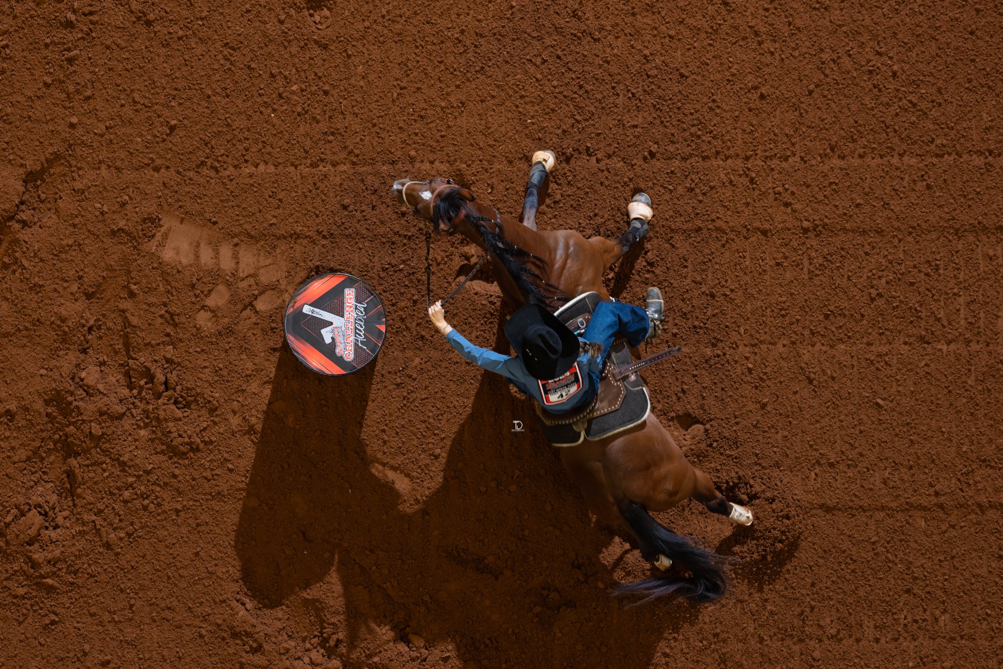 Overhead view of Cody Dowell-Cox turning a barrel, photographed by Traci Davenport