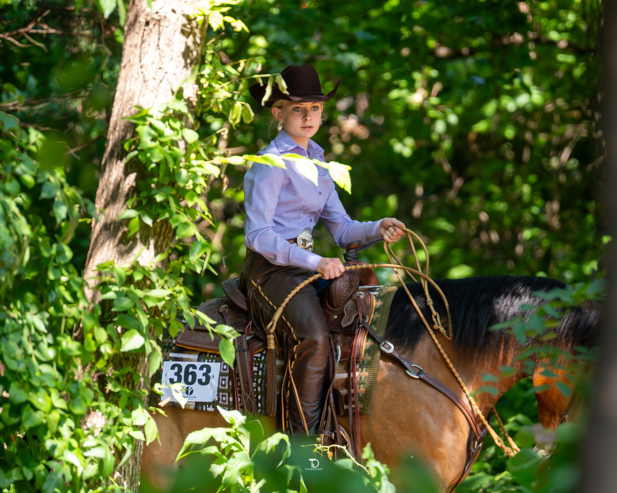 Emilee Yost and Magnum Ice on the trail course, photographed by Traci Davenport